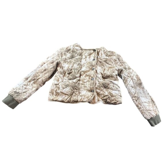 Marrakech Womens Quilted Jacket S Beige Tie-Dye Cotton  Long Sleeve Button-Up - Picture 1 of 8